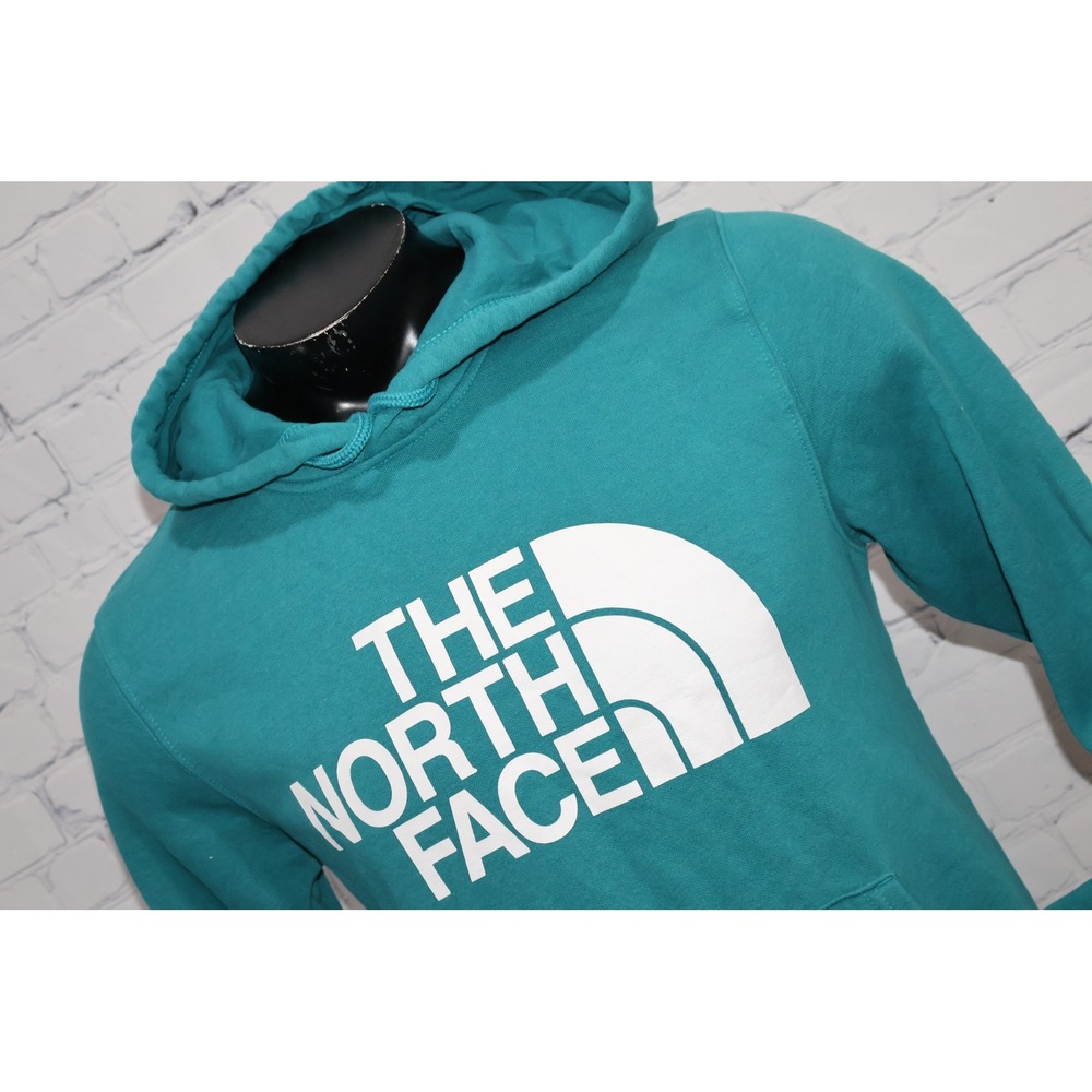 The North Face Hoodie Mens Medium Teal Blue Half Dome Logo Pullover